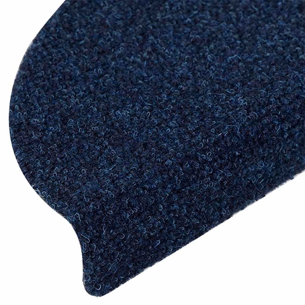 vidaXL Covorașe scări autoadezive, 20 buc., 56x17x3 cm, semirotunde, bleumarin