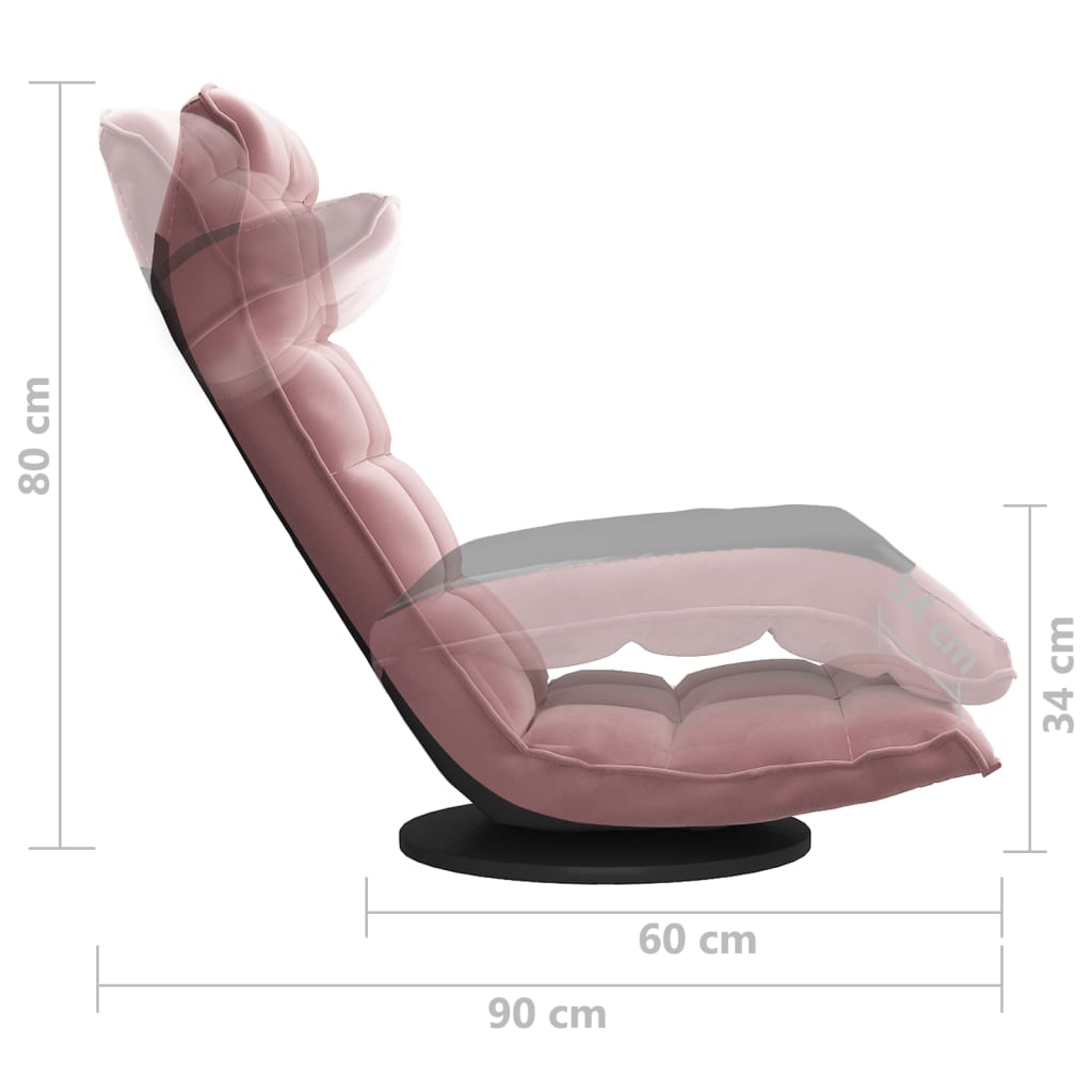 vidaXL Scaun de podea pivotant, roz, catifea vidaXL Scaun de podea pivotant, roz, catifea