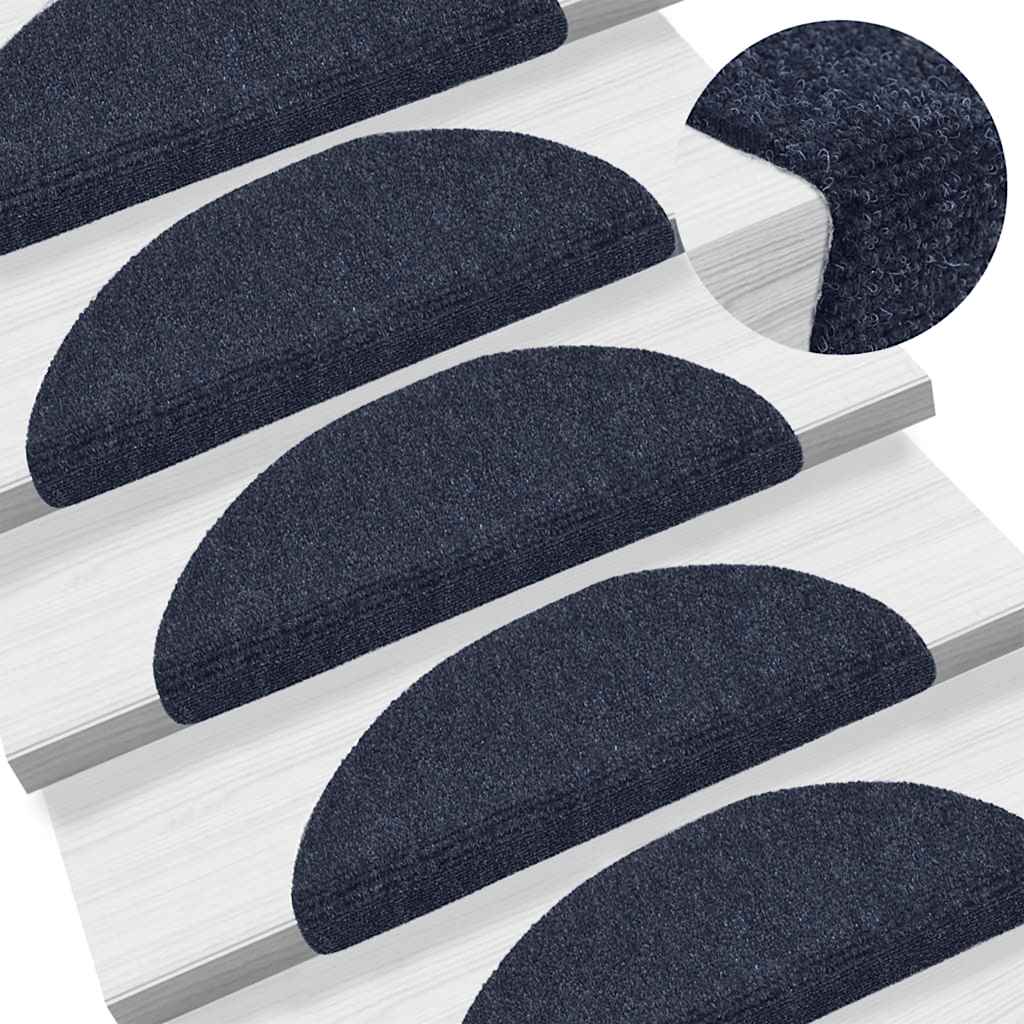 vidaXL Covorașe autoadezive pentru scări, 30 buc., 56x17x3 cm, semirotunde, albastre vidaXL Covorașe autoadezive pentru scări, 30 buc., 56x17x3 cm, semirotunde, albastre