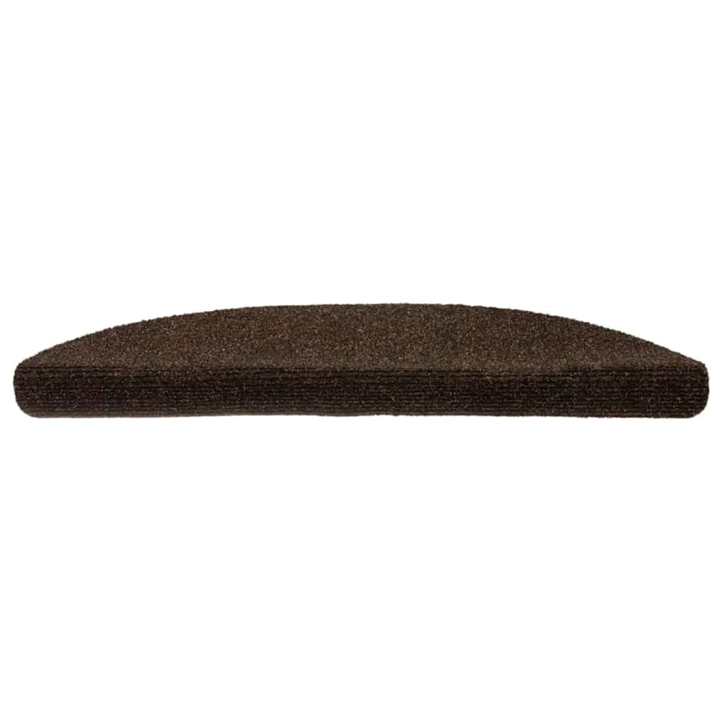 vidaXL Covorașe autoadezive pentru scări, 30 buc., 56x17x3 cm, maro, semirotunde