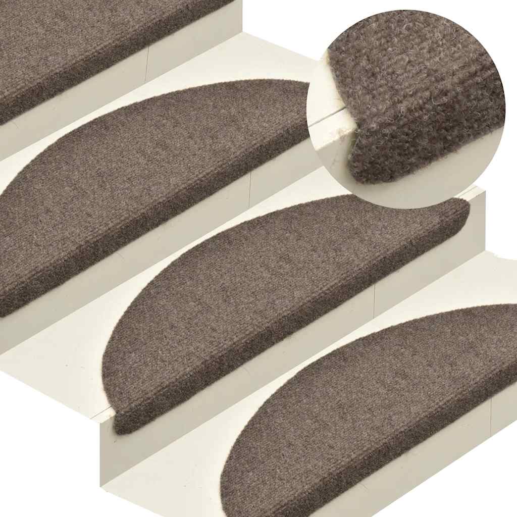 vidaXL Covorașe autoadezive pentru scări, 30 buc., 56x17x3 cm, bej, semirotunde vidaXL Covorașe autoadezive pentru scări, 30 buc., 56x17x3 cm, bej, semirotunde