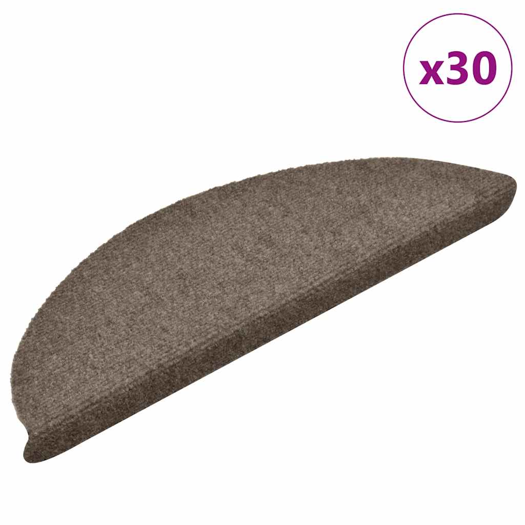 vidaXL Covorașe autoadezive pentru scări, 30 buc., 56x17x3 cm, bej, semirotunde vidaXL Covorașe autoadezive pentru scări, 30 buc., 56x17x3 cm, bej, semirotunde