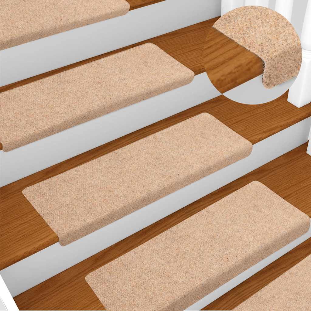 vidaXL Covorașe autoadezive pentru scări, 30 buc., 65x21x4 cm, margini dreptunghiulare, crem vidaXL Covorașe autoadezive pentru scări, 30 buc., 65x21x4 cm, margini dreptunghiulare, crem