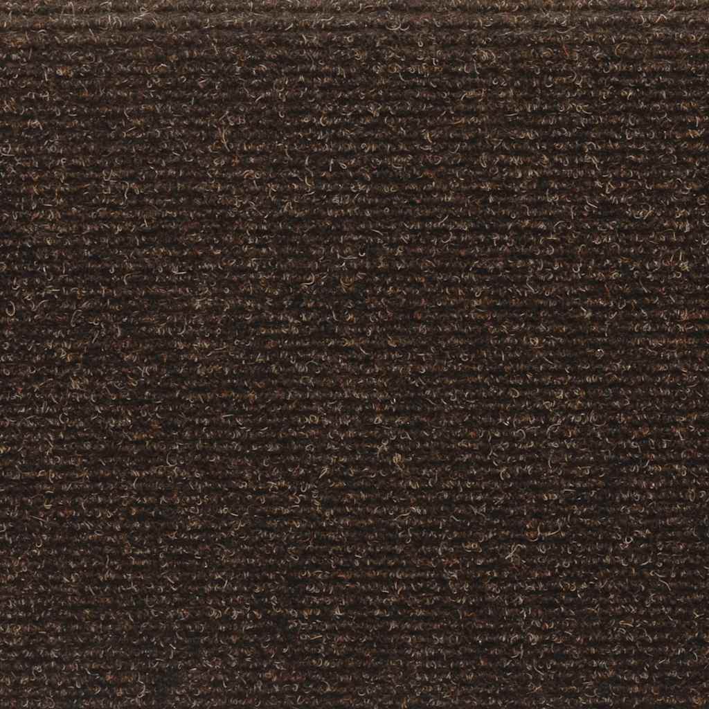 vidaXL Covorașe scări autoadezive, 30 buc., 65x21x4 cm, maro, cu margini dreptunghiulare