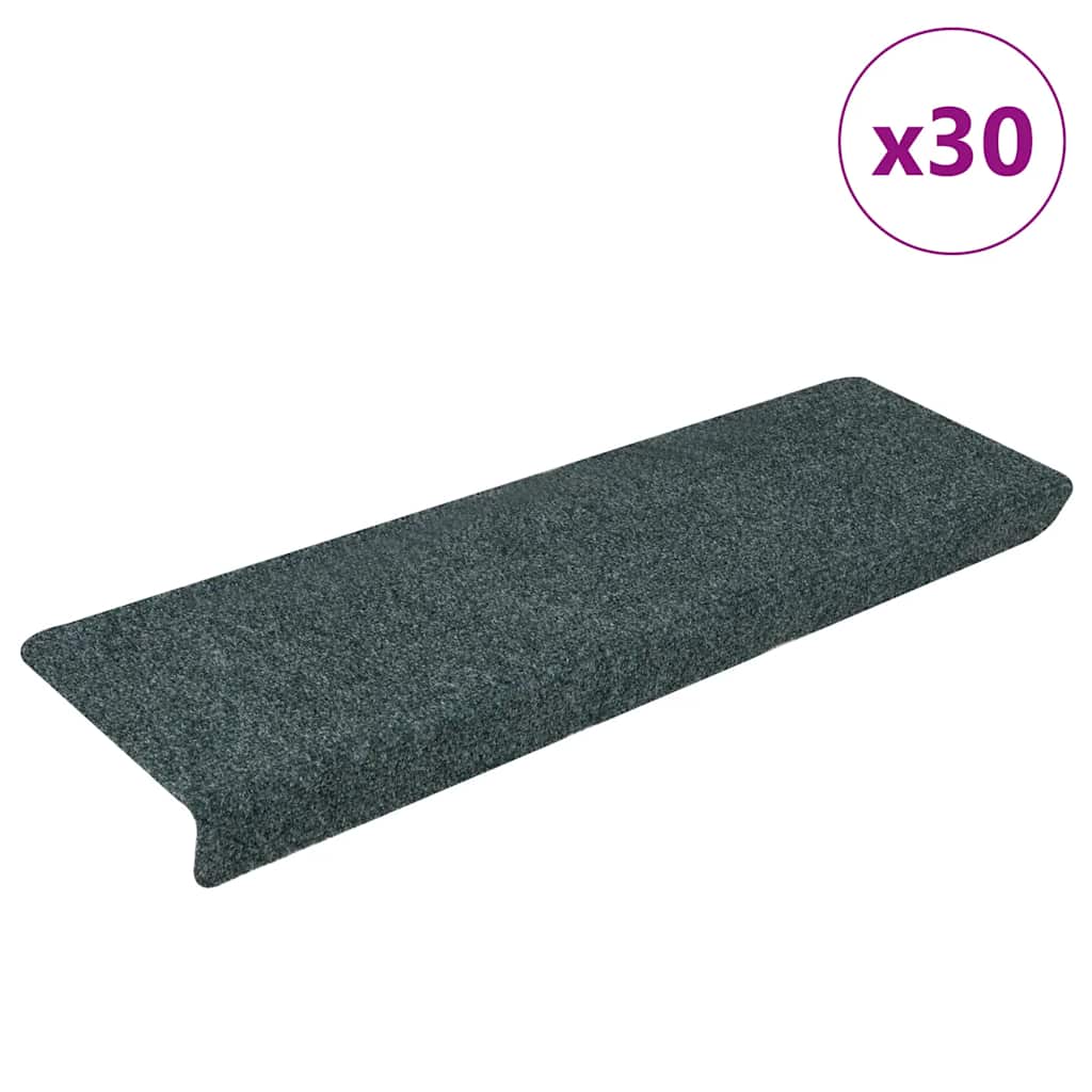 vidaXL Covorașe autoadezive pentru scări, 30 buc., 65x21x4 cm, margini dreptunghiulare verzi vidaXL Covorașe autoadezive pentru scări, 30 buc., 65x21x4 cm, margini dreptunghiulare verzi