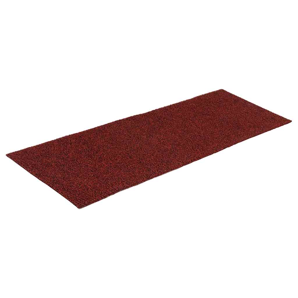 vidaXL Covorașe pentru scări autoadezive, 30 buc., 60x25 cm, dreptunghiulare, roșu bordeaux