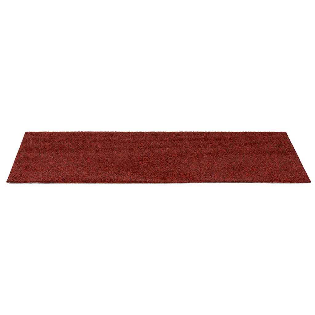 vidaXL Covorașe pentru scări autoadezive, 30 buc., 60x25 cm, dreptunghiulare, roșu bordeaux