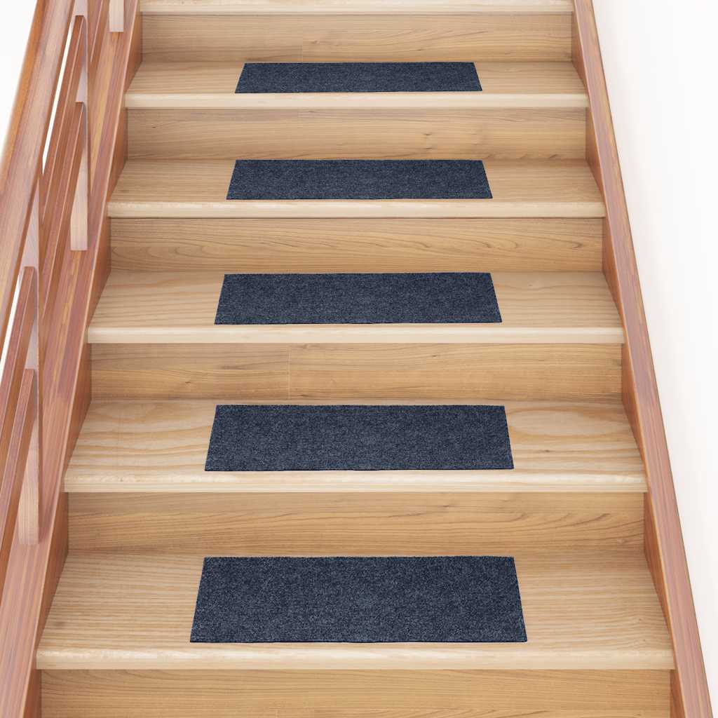 vidaXL Covorașe autoadezive pentru scări, 30 buc., 60x25 cm, gri, albastru, dreptunghiulare vidaXL Covorașe autoadezive pentru scări, 30 buc., 60x25 cm, gri, albastru, dreptunghiulare