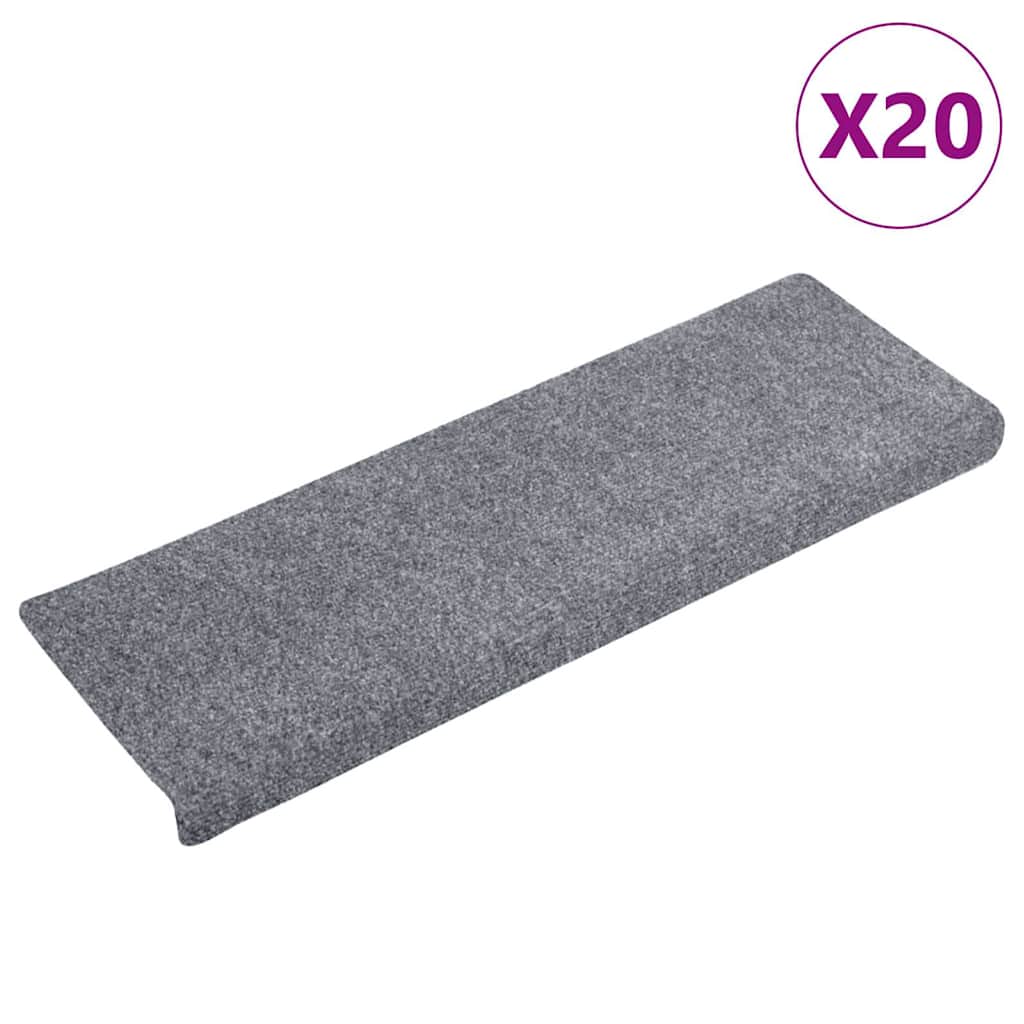 vidaXL Covorașe autoadezive pentru scări, 20 buc., 65x21x4 cm, gri deschis, cu margini dreptunghiulare vidaXL Covorașe autoadezive pentru scări, 20 buc., 65x21x4 cm, gri deschis, cu margini dreptunghiulare