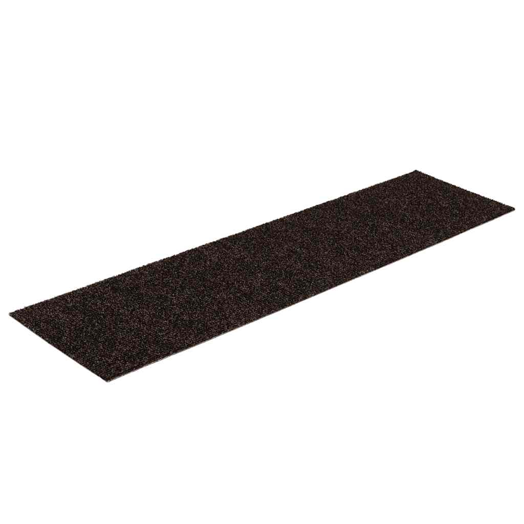 vidaXL Covorașe autoadezive pentru scări, 30 buc., 76x20 cm, maro închis, dreptunghiulare vidaXL Covorașe autoadezive pentru scări, 30 buc., 76x20 cm, maro închis, dreptunghiulare