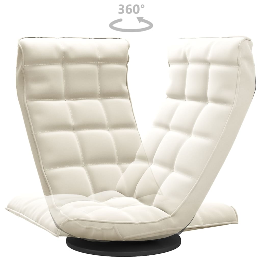 vidaXL Scaun de podea pivotant, crem, catifea
