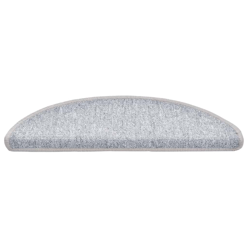 vidaXL Covorașe pentru scări, 30 buc., 56x17x3 cm, gri deschis, semirotunde
