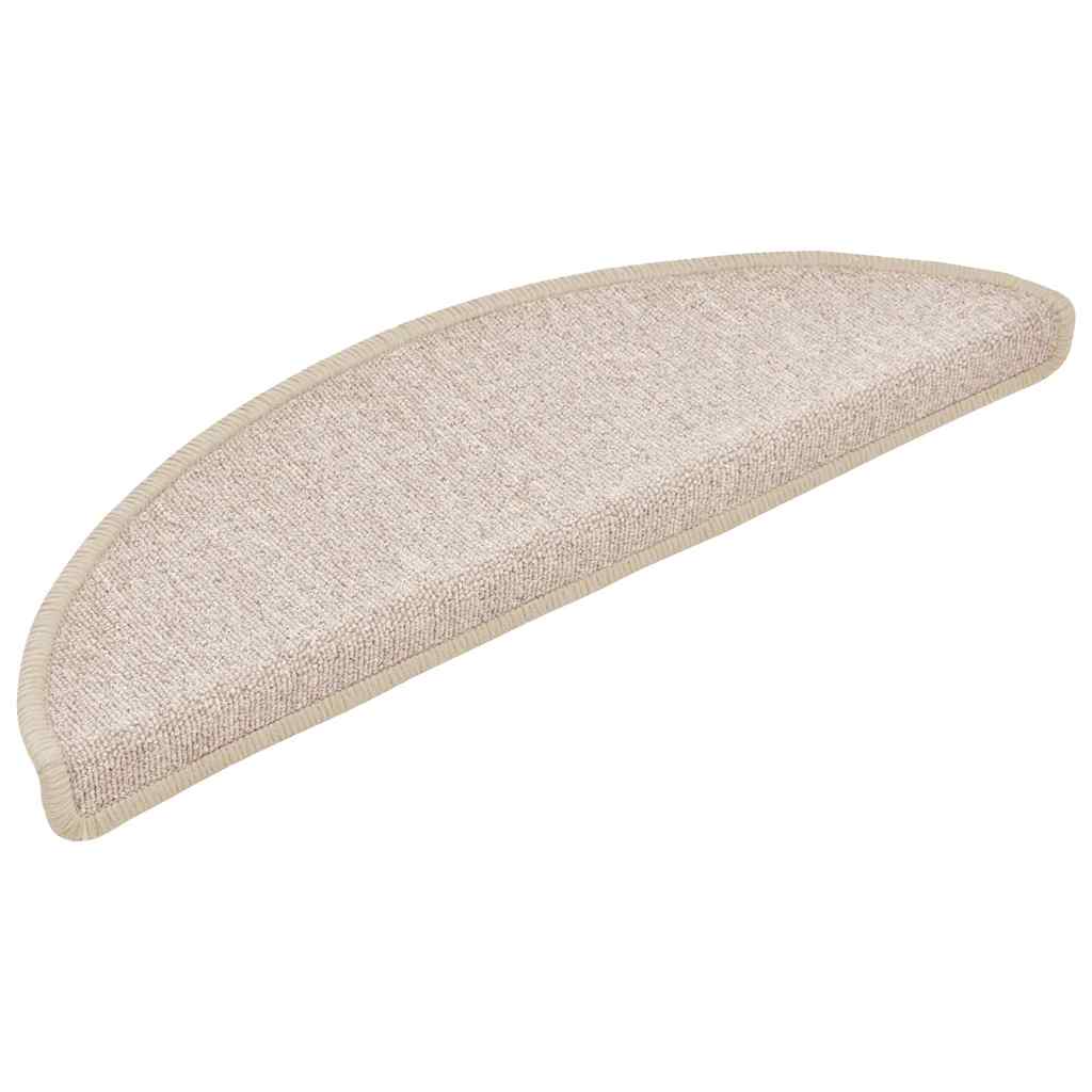 vidaXL Covorașe scări, 30 buc., 56x17x3 cm, semirotunde, gri taupe