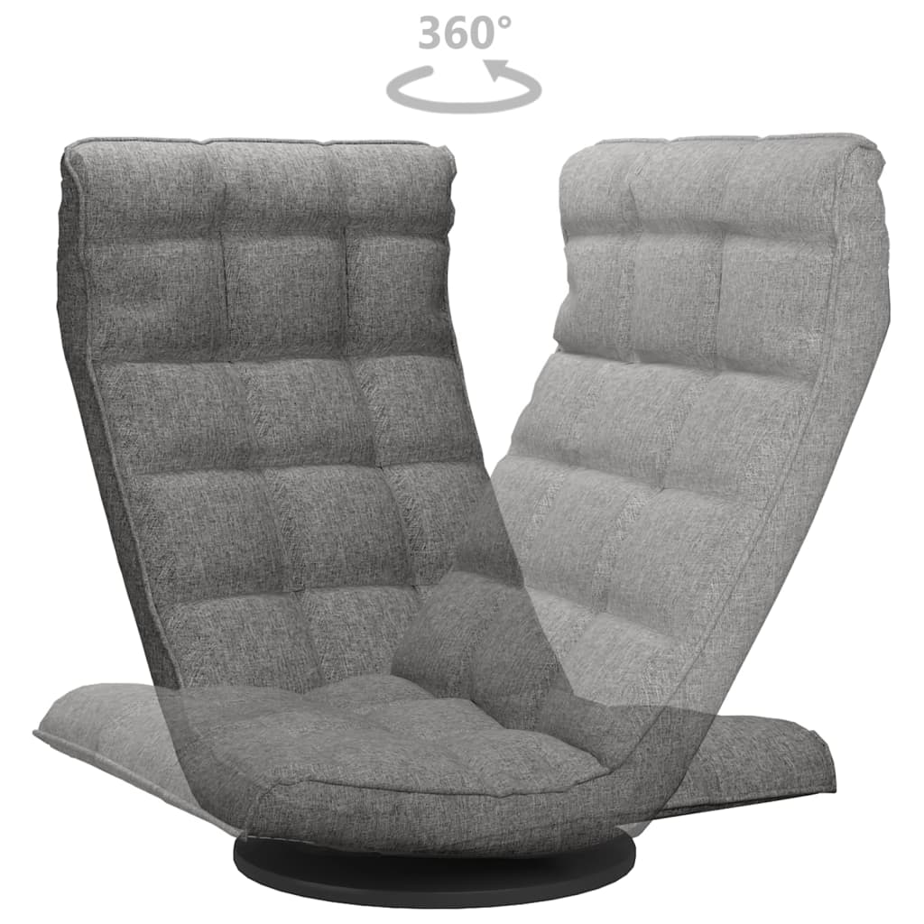 vidaXL Scaun de podea pivotant, gri deschis, material textil vidaXL Scaun de podea pivotant, gri deschis, material textil