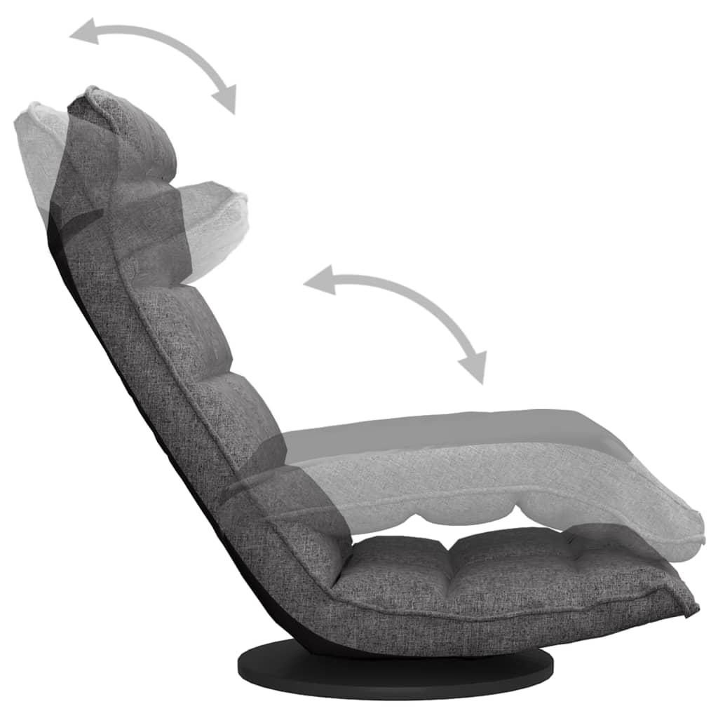 vidaXL Scaun de podea pivotant, gri deschis, material textil vidaXL Scaun de podea pivotant, gri deschis, material textil