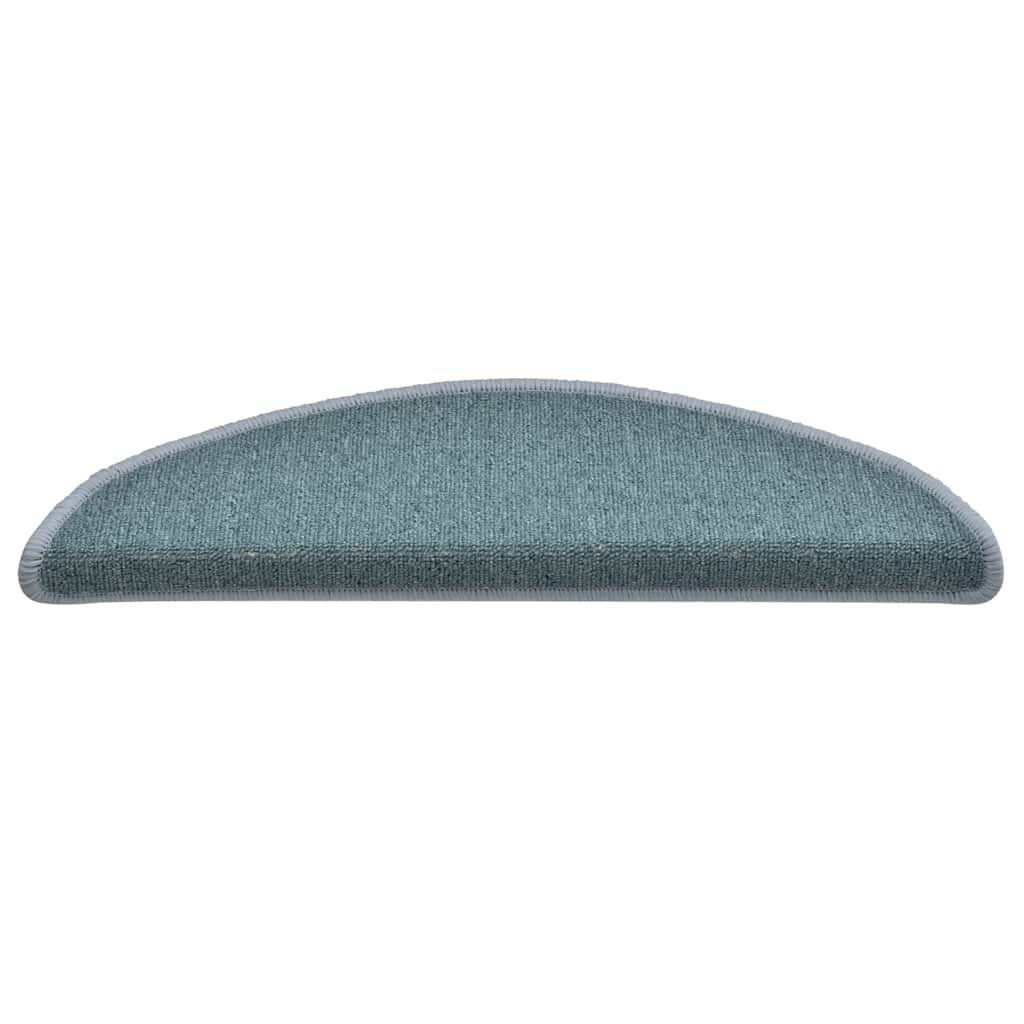 vidaXL Covorașe scări, 30 buc., 56x17x3 cm, albastru marin, semirotunde