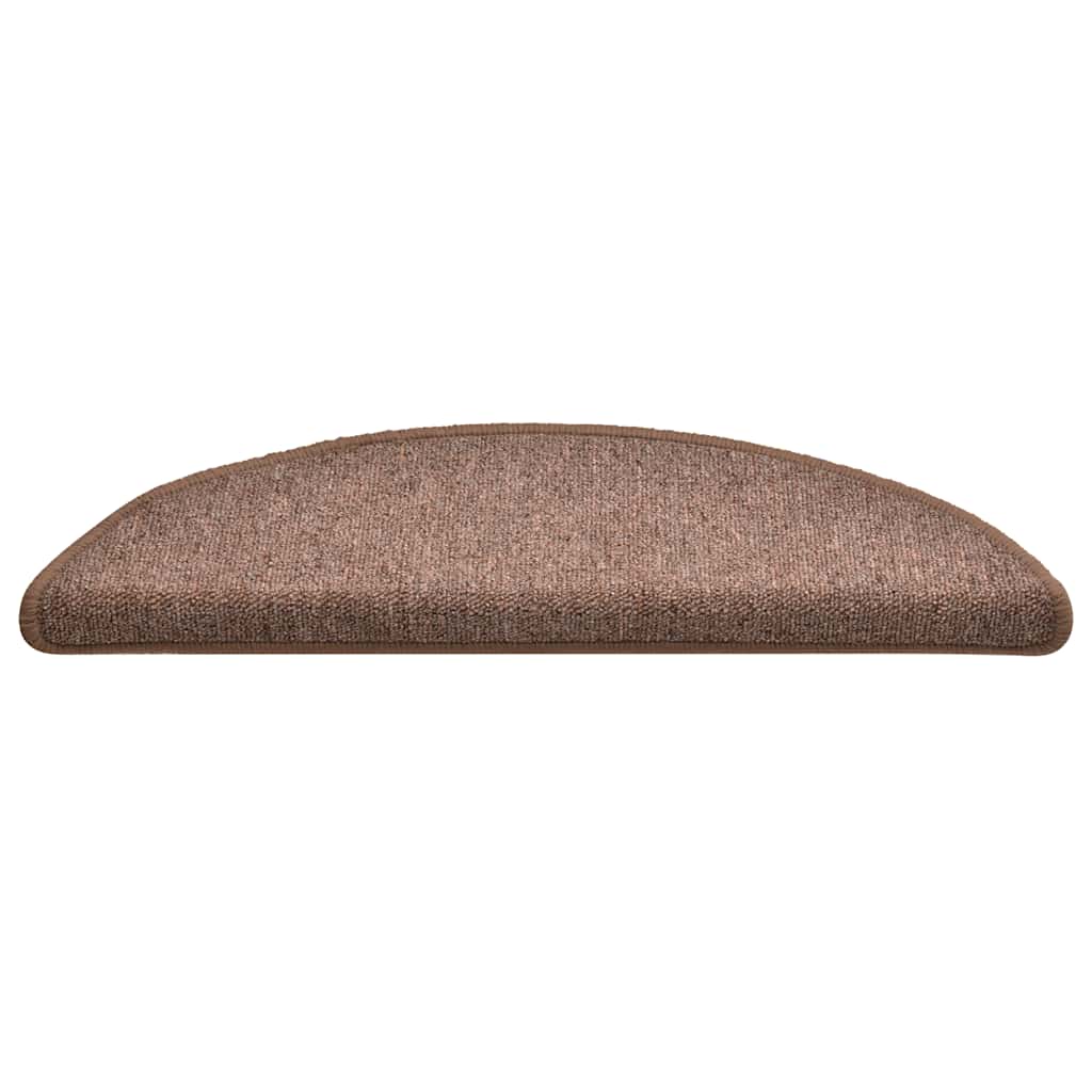 vidaXL Covorașe pentru scări, 30 buc., 56x17x3 cm, maro, semirotunde