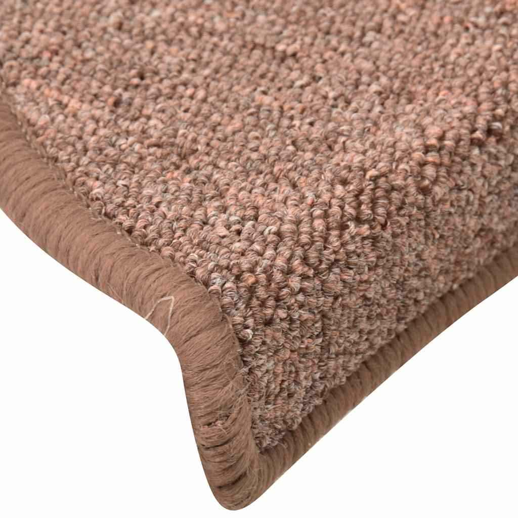 vidaXL Covorașe pentru scări, 30 buc., 56x17x3 cm, maro, semirotunde