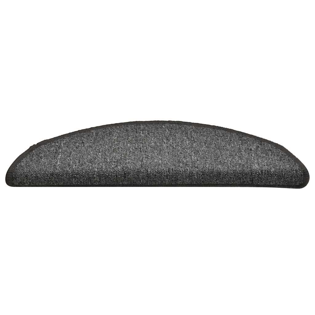 vidaXL Covorașe pentru scări, 30 buc., 56x17x3 cm, gri închis, semirotunde