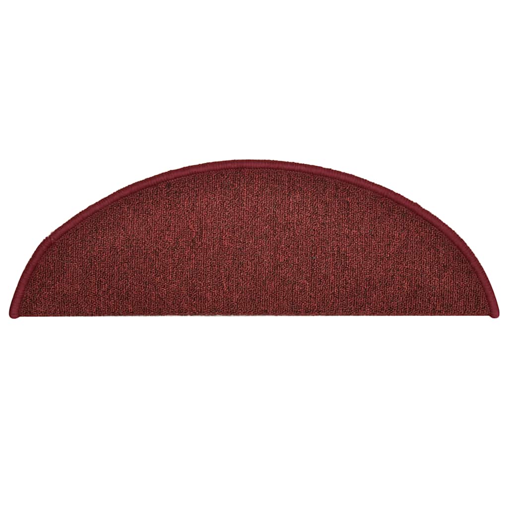 vidaXL Covorașe scări, 30 buc., 56x17x3 cm, semirotunde, bordeaux