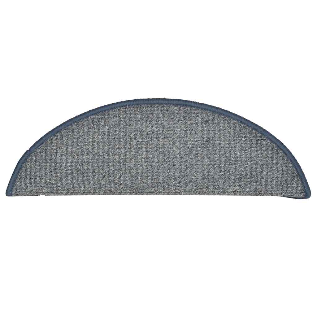 vidaXL Covorașe pentru scări, 30 buc., 56x17x3 cm, gri deschis și albastru, semirotunde