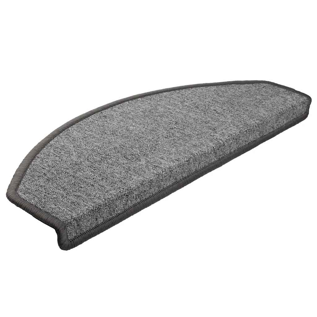 vidaXL Covorașe pentru scări, 30 buc., 65x24x4 cm, gri închis, semirotunde, mari