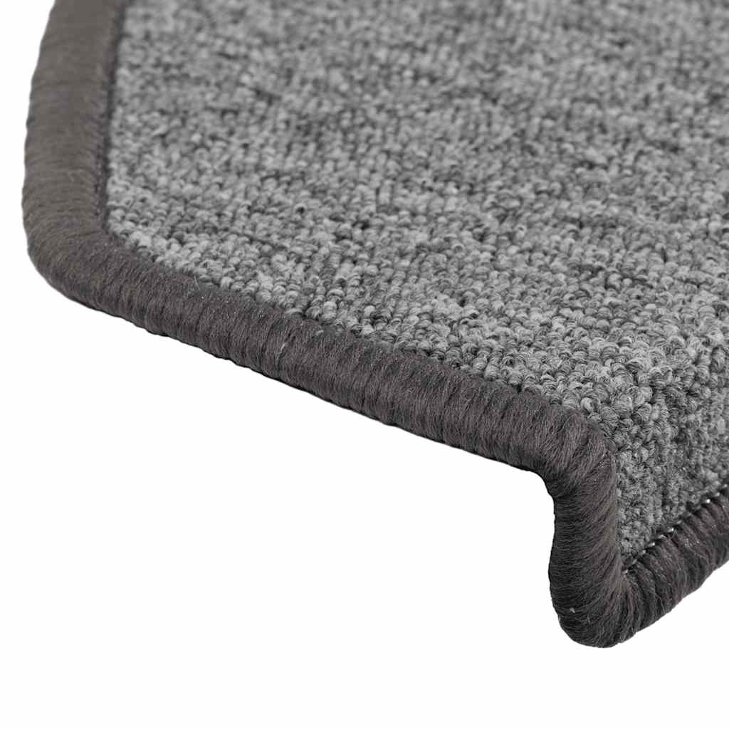 vidaXL Covorașe pentru scări, 30 buc., 65x24x4 cm, gri închis, semirotunde, mari