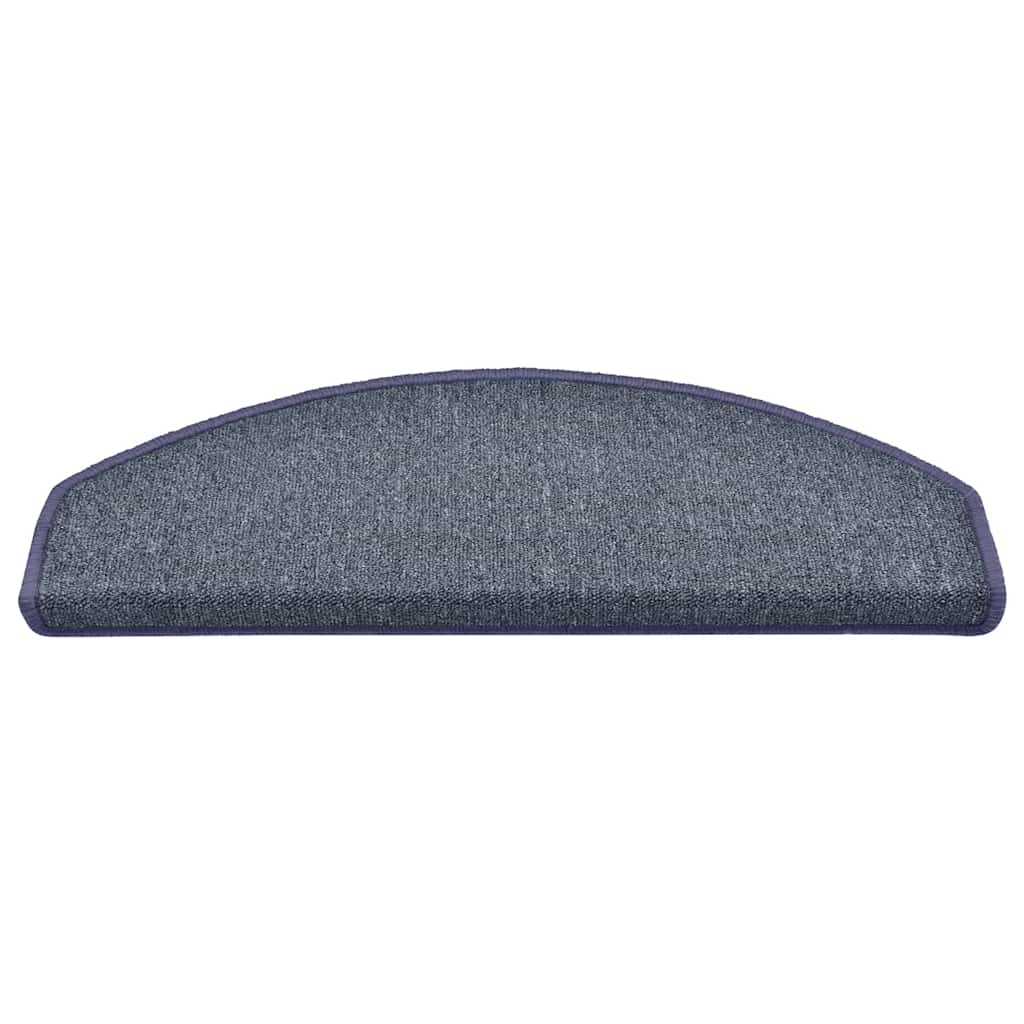 vidaXL Covorașe pentru scări, 30 buc., 65x24x4 cm, gri închis și albastru, semirotunde, mari