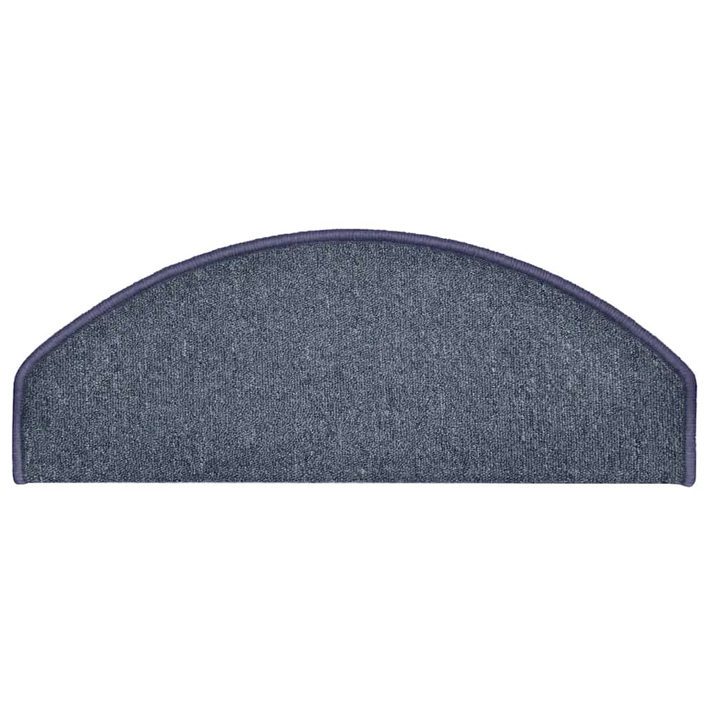 vidaXL Covorașe pentru scări, 30 buc., 65x24x4 cm, gri închis și albastru, semirotunde, mari