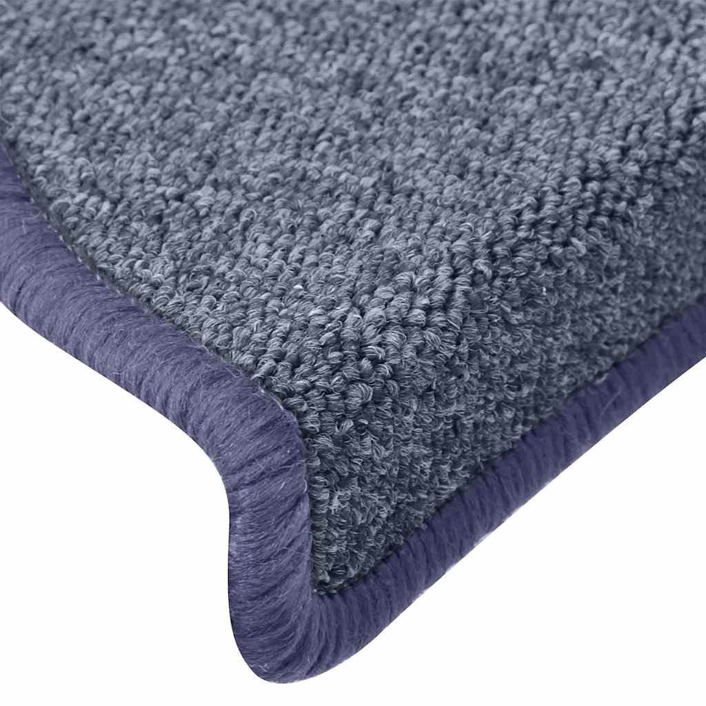 vidaXL Covorașe pentru scări, 30 buc., 65x24x4 cm, gri închis și albastru, semirotunde, mari