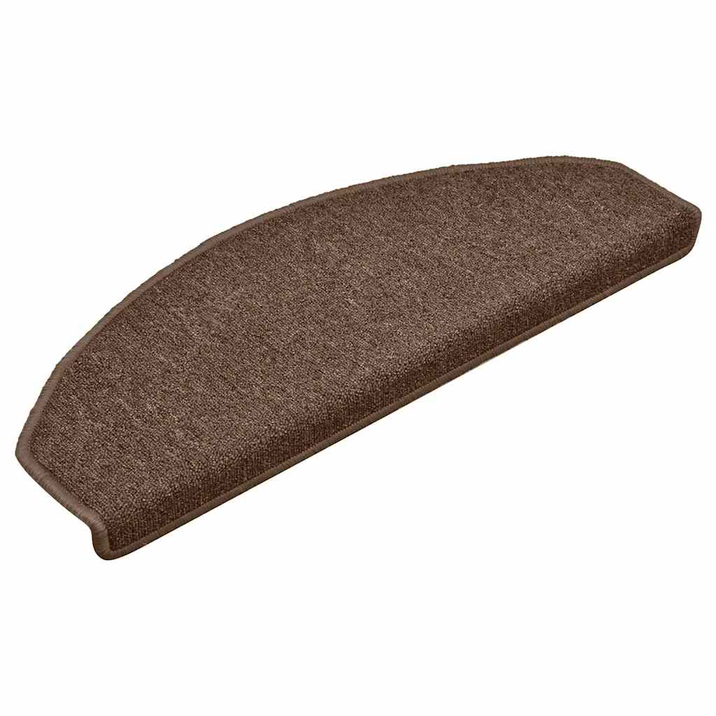 vidaXL Covorașe pentru scări, 30 buc., 65x24x4 cm, maro, semirotunde, mari