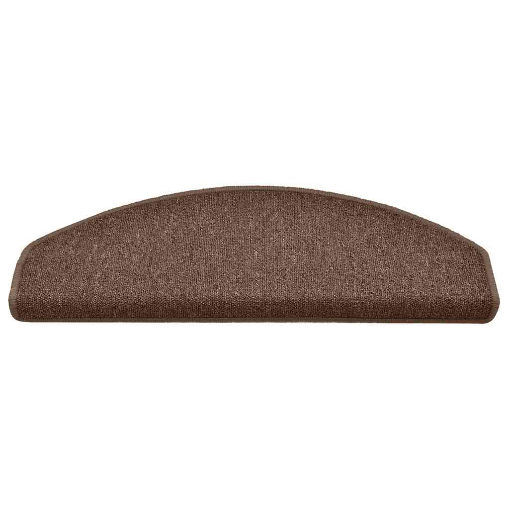 vidaXL Covorașe pentru scări, 30 buc., 65x24x4 cm, maro, semirotunde, mari