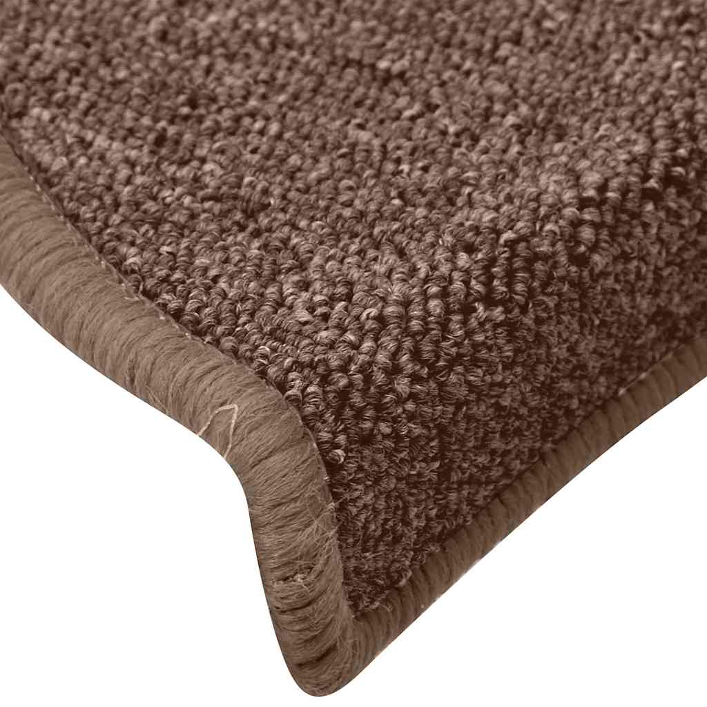 vidaXL Covorașe pentru scări, 30 buc., 65x24x4 cm, maro, semirotunde, mari