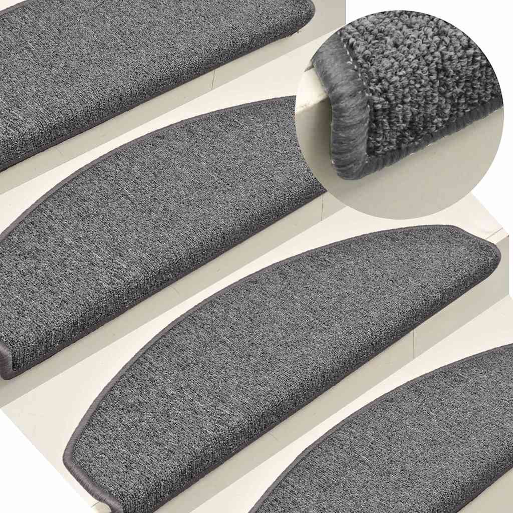 vidaXL Covorașe pentru scări, 30 buc., 65x24x4 cm, gri închis, semirotunde, mari vidaXL Covorașe pentru scări, 30 buc., 65x24x4 cm, gri închis, semirotunde, mari