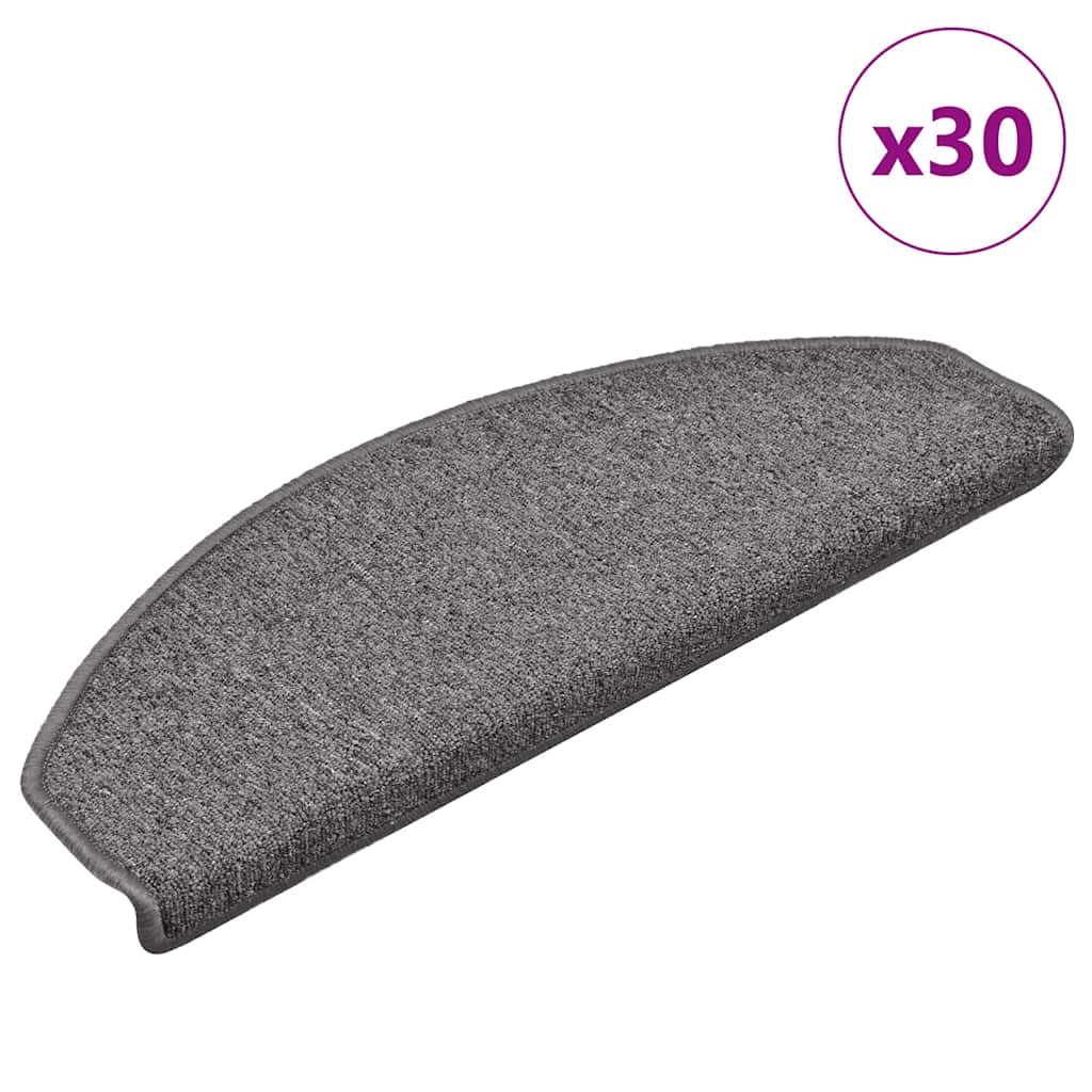 vidaXL Covorașe pentru scări, 30 buc., 65x24x4 cm, gri închis, semirotunde, mari vidaXL Covorașe pentru scări, 30 buc., 65x24x4 cm, gri închis, semirotunde, mari