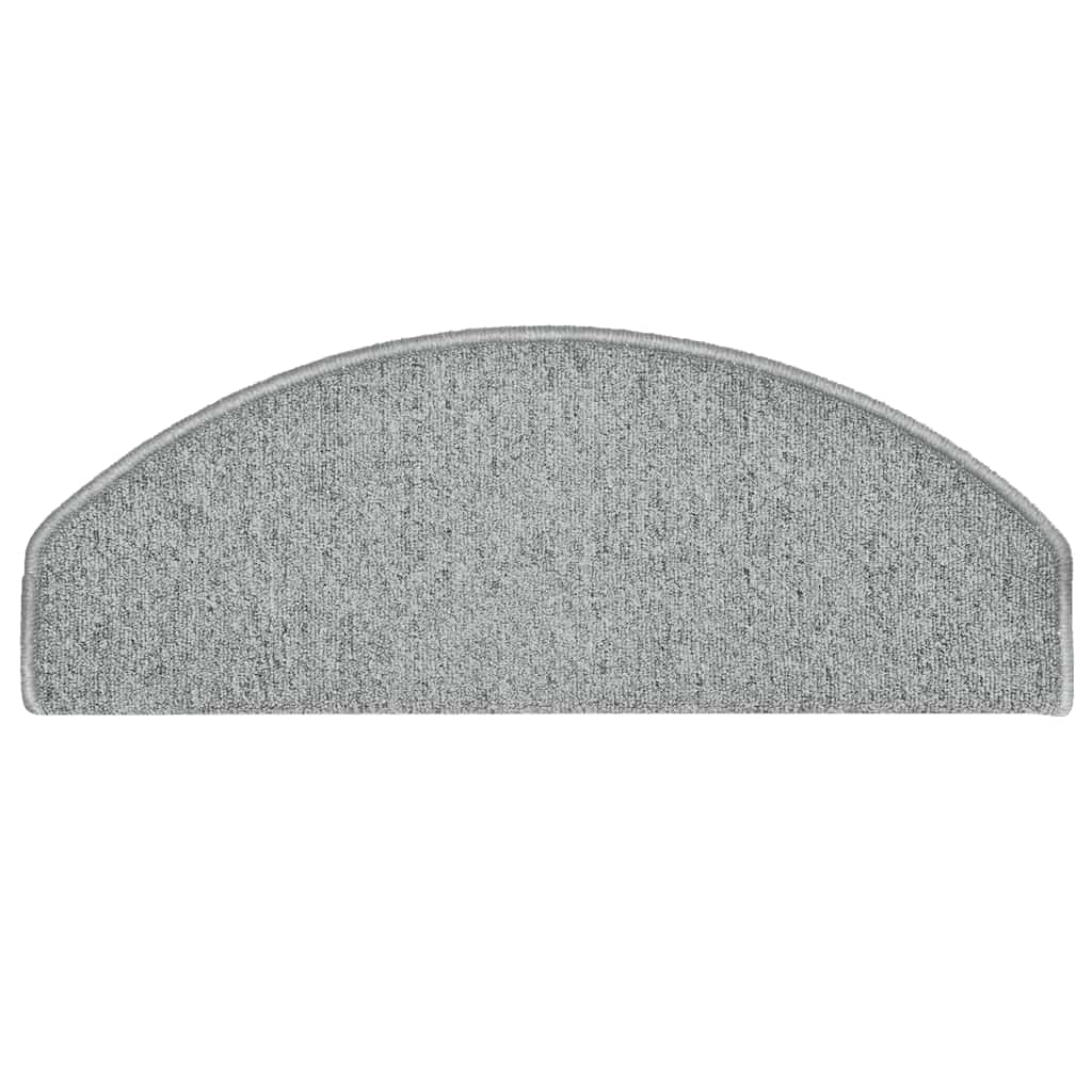 vidaXL Covorașe pentru scări, 30 buc., 65x24x4 cm, gri deschis, semirotunde, mari