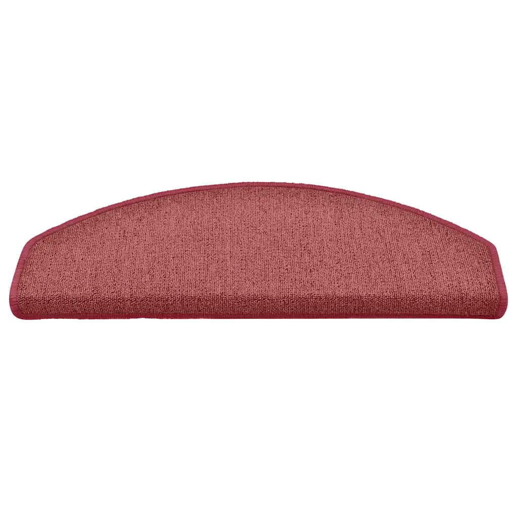 vidaXL Covorașe scări, 30 buc., 65x24x4 cm, semirotunde, bordeaux, mari