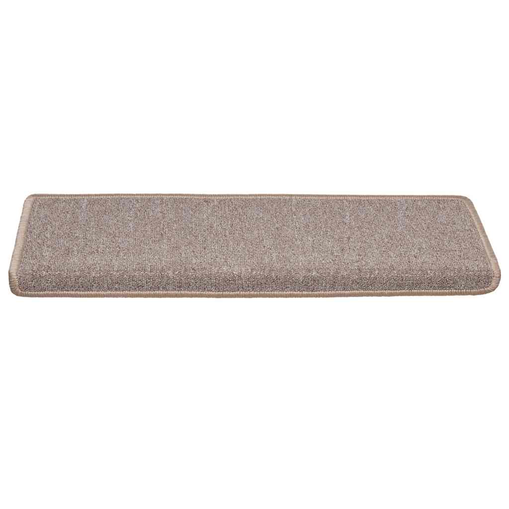 vidaXL Covorașe pentru scări, 30 buc., 65x21x4 cm, maro deschis, cu margini dreptunghiulare