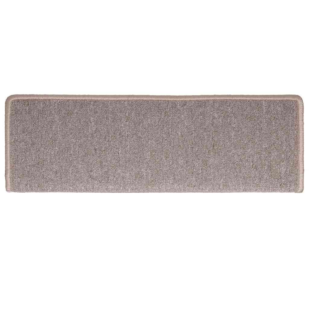 vidaXL Covorașe pentru scări, 30 buc., 65x21x4 cm, maro deschis, cu margini dreptunghiulare