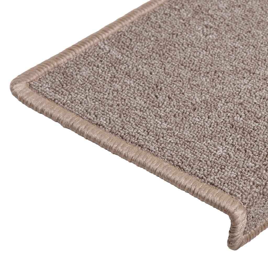 vidaXL Covorașe pentru scări, 30 buc., 65x21x4 cm, maro deschis, cu margini dreptunghiulare
