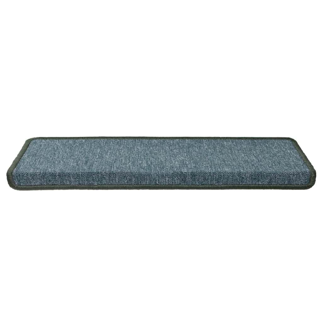 vidaXL Covorașe pentru scări, 30 buc., 65x21x4 cm, verde închis, cu margini dreptunghiulare