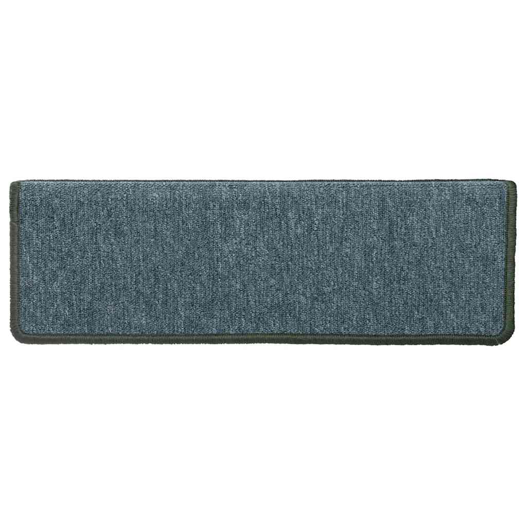 vidaXL Covorașe pentru scări, 30 buc., 65x21x4 cm, verde închis, cu margini dreptunghiulare