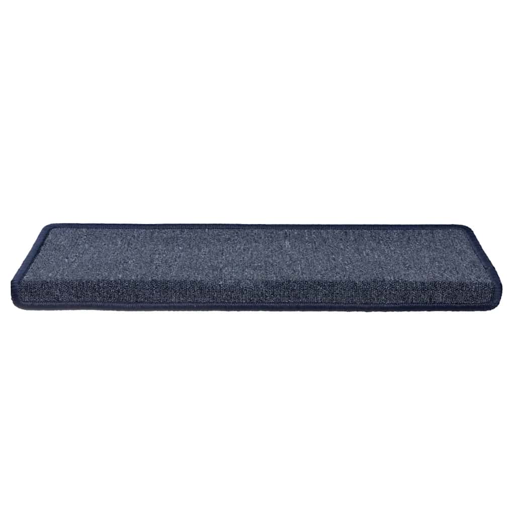 vidaXL Covorașe pentru scări, 30 buc., 65x21x4 cm, gri închis și albastru, margini dreptunghiulare vidaXL Covorașe pentru scări, 30 buc., 65x21x4 cm, gri închis și albastru, margini dreptunghiulare