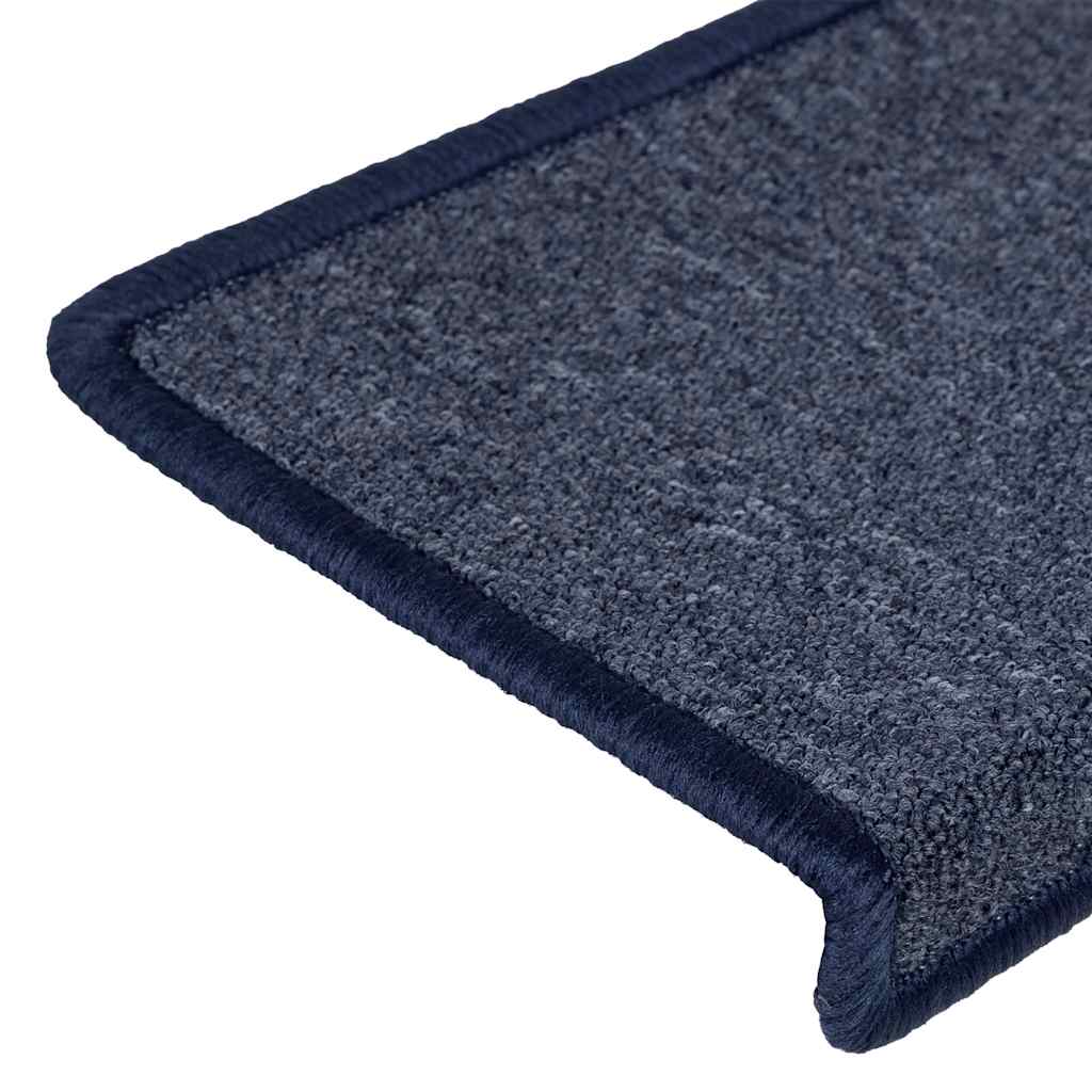 vidaXL Covorașe pentru scări, 30 buc., 65x21x4 cm, gri închis și albastru, margini dreptunghiulare vidaXL Covorașe pentru scări, 30 buc., 65x21x4 cm, gri închis și albastru, margini dreptunghiulare
