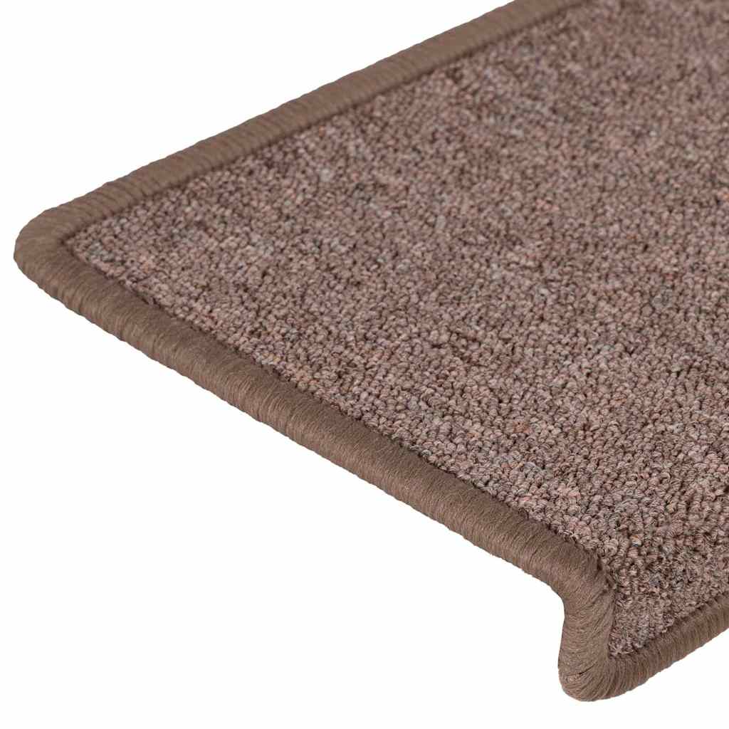 vidaXL Covorașe pentru scări, 30 buc., 65x21x4 cm, maro, cu margini dreptunghiulare