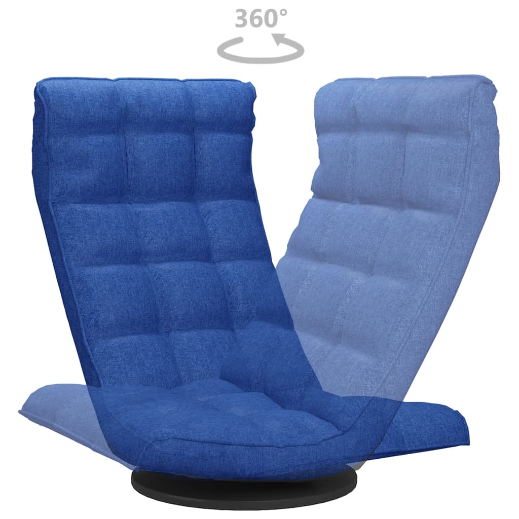 vidaXL Scaun de podea pivotant, albastru, material textil vidaXL Scaun de podea pivotant, albastru, material textil