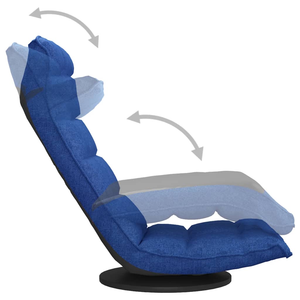 vidaXL Scaun de podea pivotant, albastru, material textil vidaXL Scaun de podea pivotant, albastru, material textil