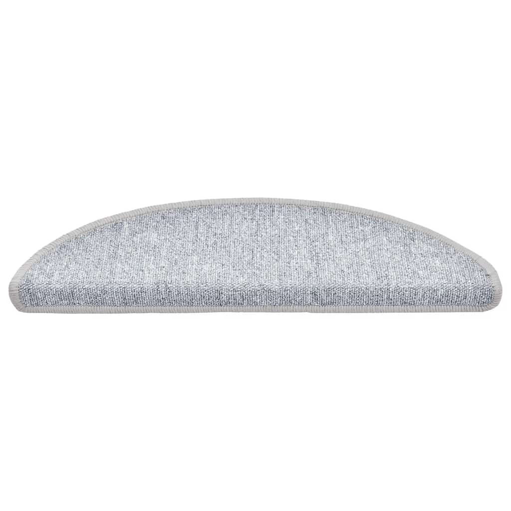 vidaXL Covorașe pentru scări, 20 buc., 56x17x3 cm, gri deschis, semirotunde