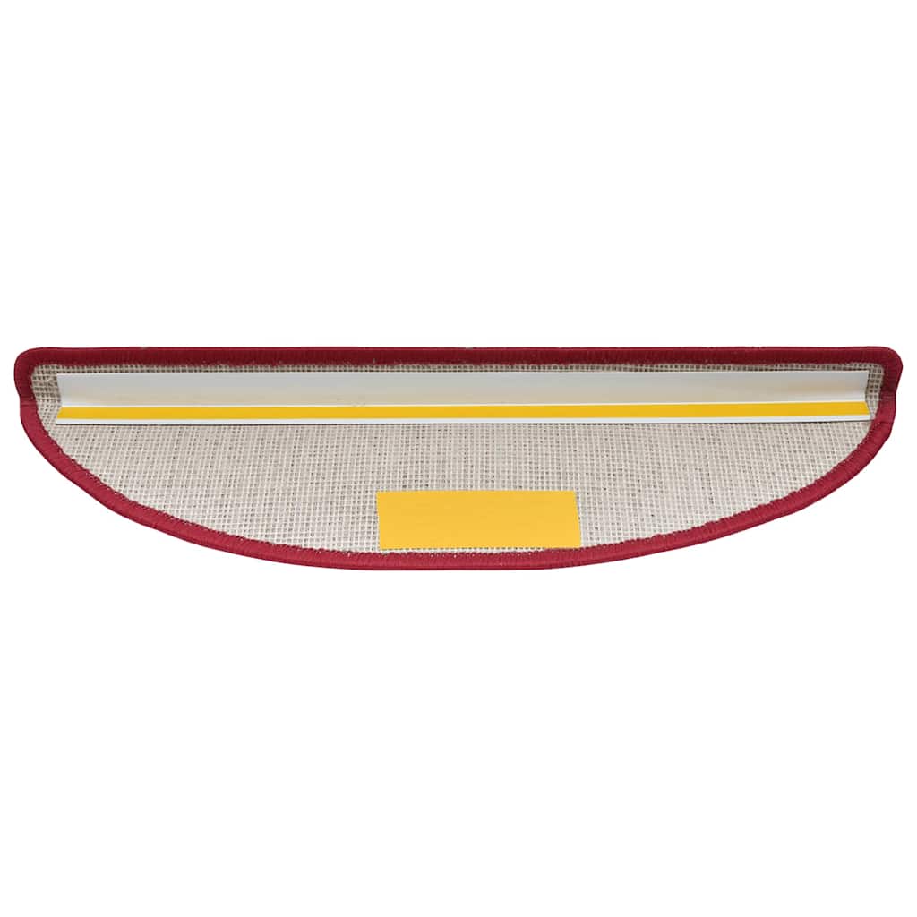 vidaXL Covorașe scări, 20 buc., 56x17x3 cm, semirotunde, roșii