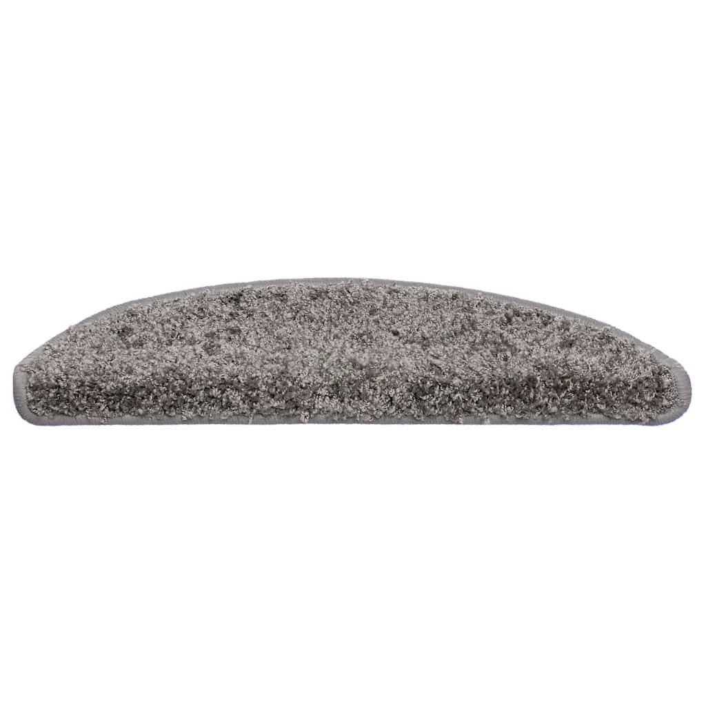 vidaXL Covorașe pentru scări, 30 buc., 56x17x3 cm, gri, semirotunde